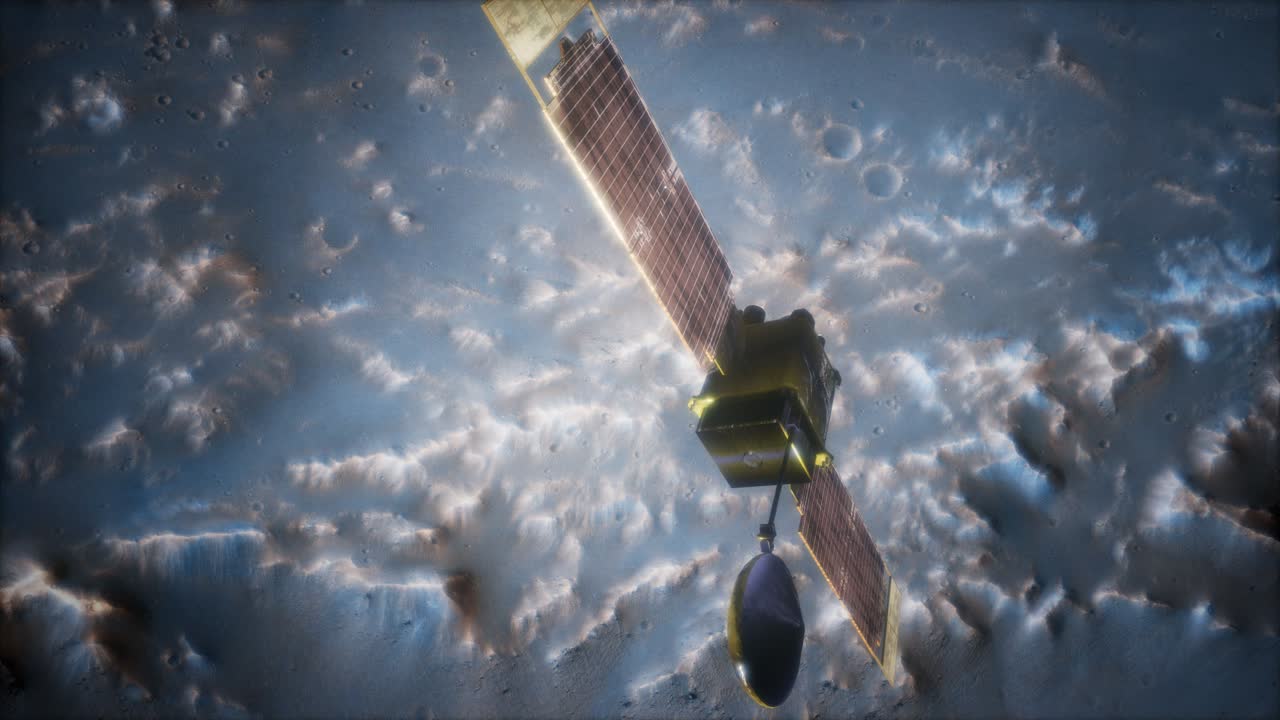 화성 행성을 공전하는 지구 측정기