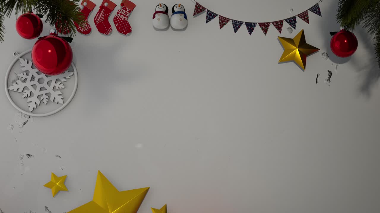 Christmas And New Year Background With Decorations And Present