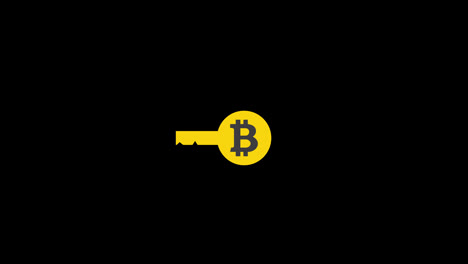 Animation-Des-Bitcoin-Verschlüsselungssymbols-Mit-Alphakanal,-Transparentem-Hintergrund,-Prores-444