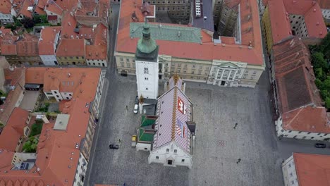 AERIAL:-Church-of-St.-Mark-in-Zagreb-Croatia