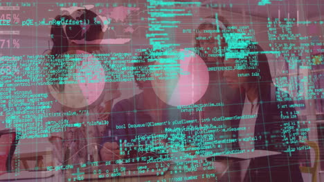 animación del lenguaje informático a través de la interfaz infográfica contra diversos compañeros de trabajo que comparten ideas