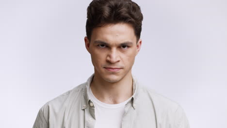 man with serious expression