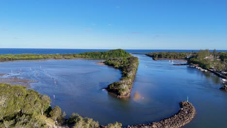 aerial footage of river and coastal landscape