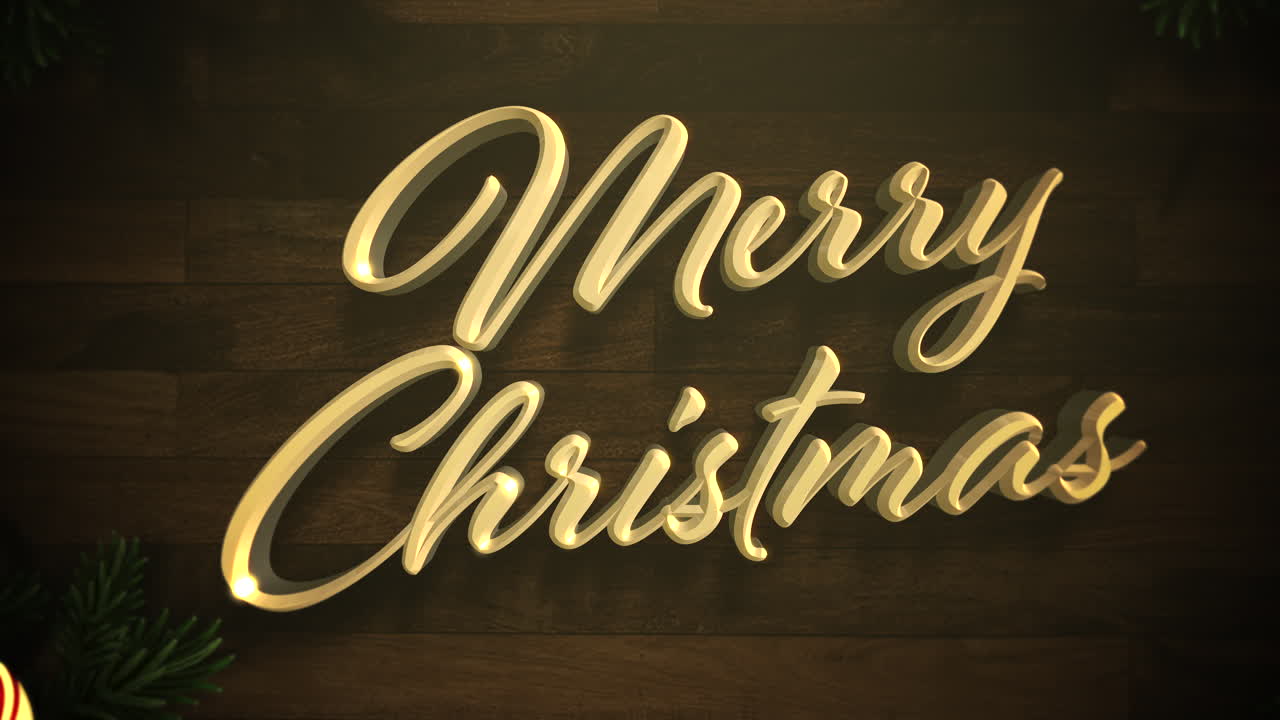 화려한 화환이 있는 메리 크리스마스 텍스트 1