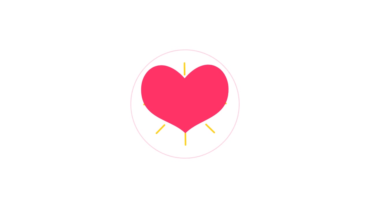 Cuore rosa animato che si espande e pulsa su sfondo bianco