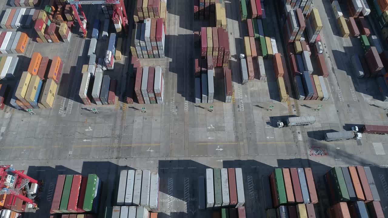 Aerial scene with drones