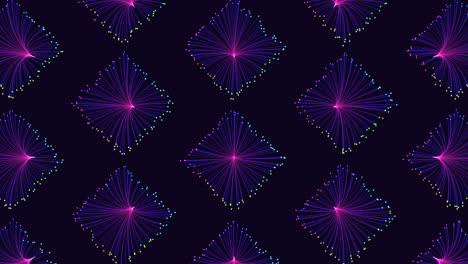 Cubes-pattern-with-neon-glitters-and-lines-on-black-gradient