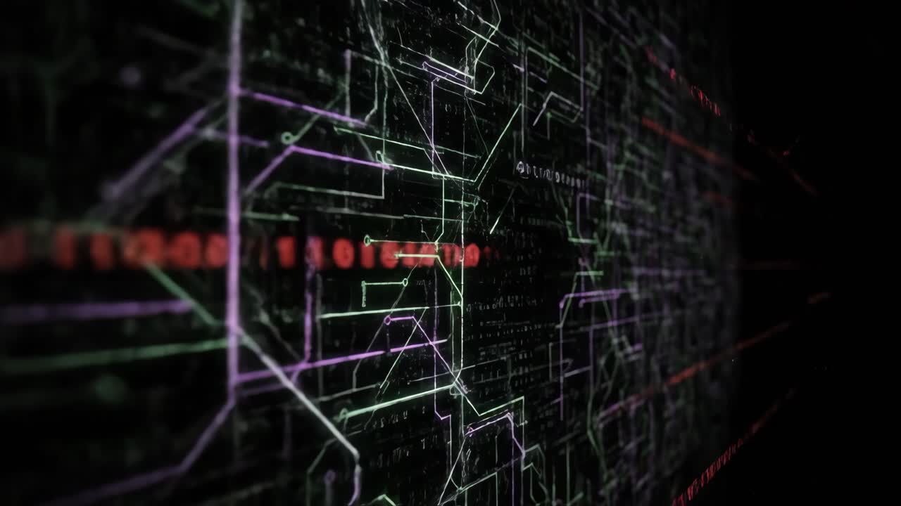 Digital Circuit Board with Binary Code