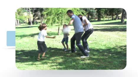 Montage-Von-Familien,-Die-Spaß-Haben