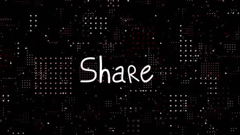 animación del texto compartido sobre puntos en fondo negro