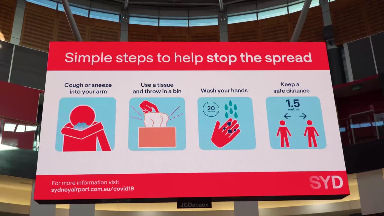 Empty Sydney Airport Qantas Domestic Terminal During Corona Virus Covid 19 pandemic