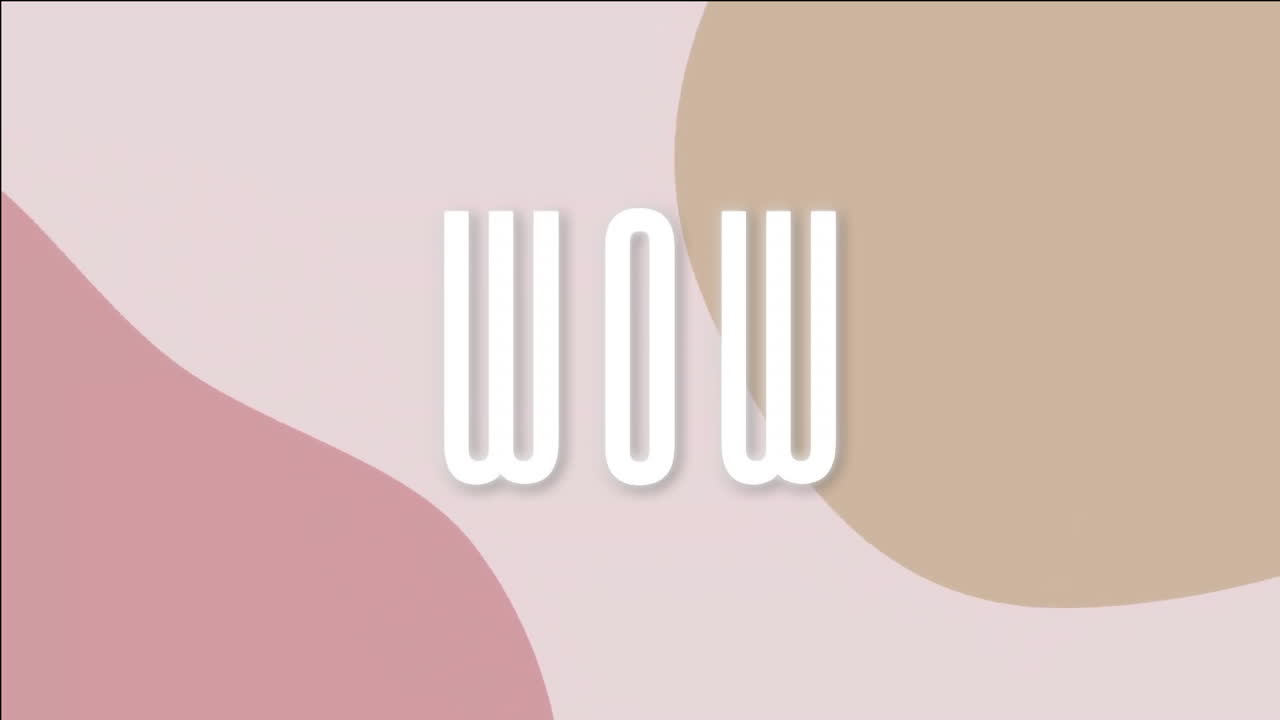 animación del texto wow sobre el fondo del patrón