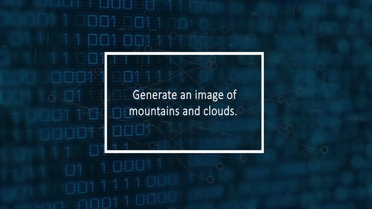 Animation of ai text, data processing and binary coding