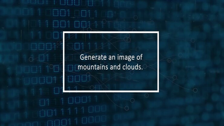 Animation of ai text, data processing and binary coding