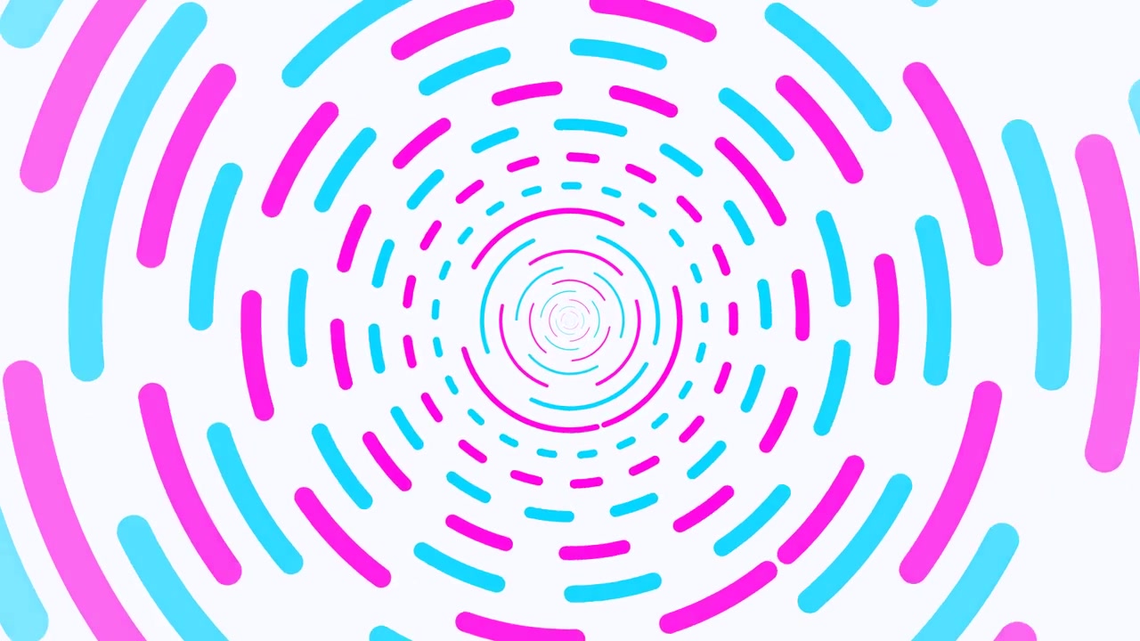 Abstract Motion Background with Rotating Pink and Blue Concentric Circles