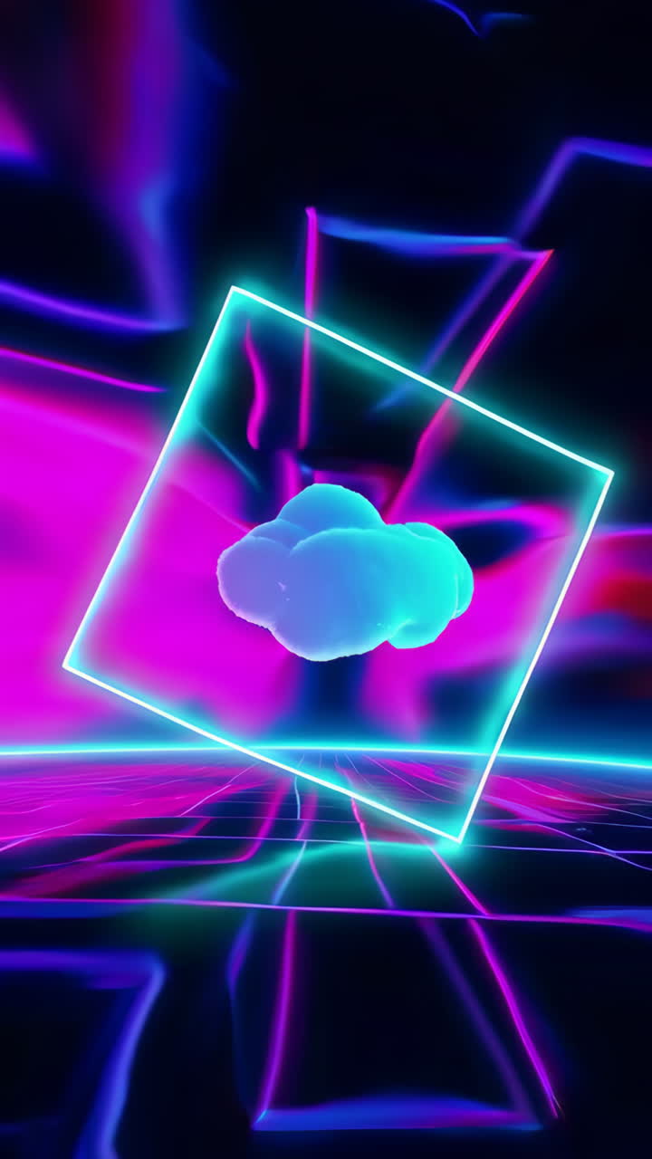 Neon Cloud in a Retro Frame