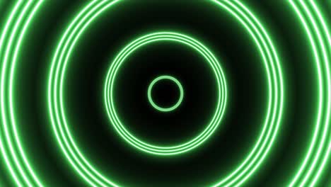 group of green circles seamless loop motion graphic background. abstract futuristic flight in tunnel animation