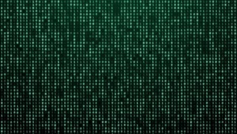 ciberespacio futurista abstracto con código binario, matriz de fondo animado con dígitos. código de programación, minería de criptomonedas y bitcoin concepto de animación en bucle. desarrollo web, espacio virtual