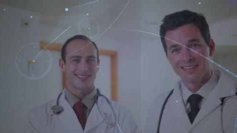 animación de la red de conexiones entre diversos médicos varones