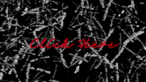 animation of red neon text, click here, on monochrome grass