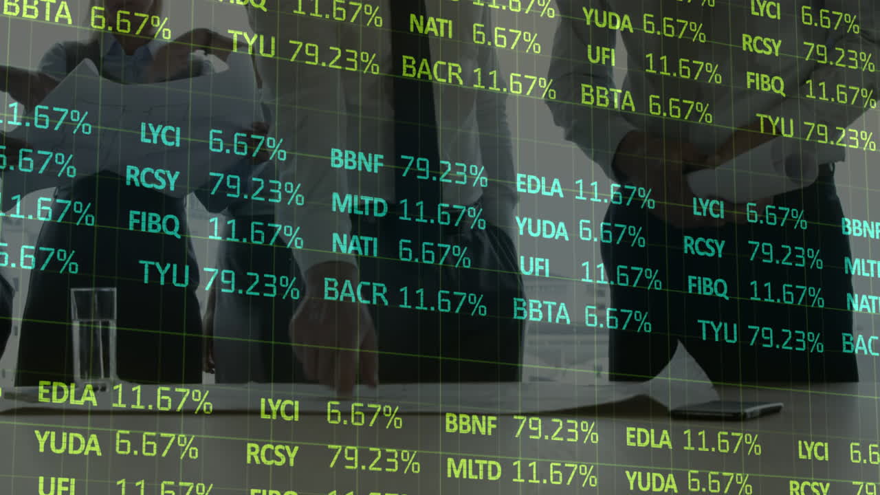 회의에서 아키텍트에 대한 금융 데이터 처리의 애니메이션