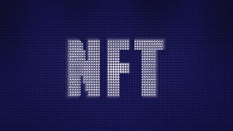 animation of nft text on blue background