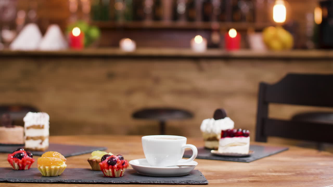 Coffee and Desserts in a Cozy Cafe