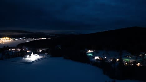 night over the farms. winter hyperlapse