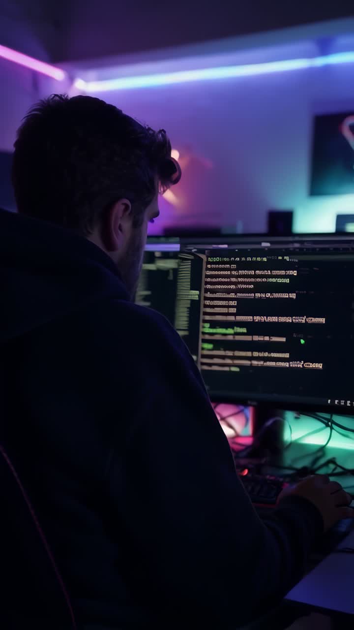 Hackeři programují počítačové viry a ransomware. Kybernetický útok, narušení systému a koncept malwaru