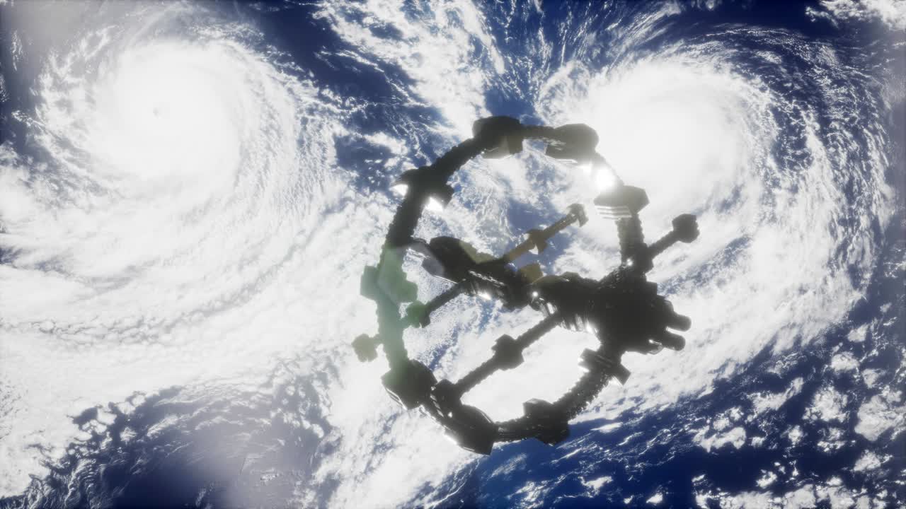 estación espacial internacional en el espacio exterior sobre el planeta tierra