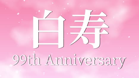 일본어 60번째 생일 축하 칸지 문자 메시지 모션 그래픽
