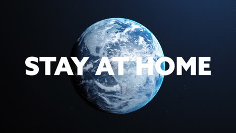 stay at home and stay safe text over globe against blue background