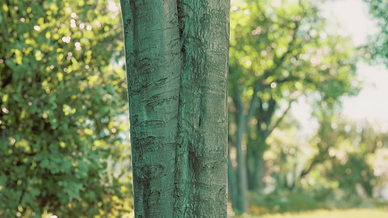 아름다운 여름 공원에서 해가 뜨는 광선