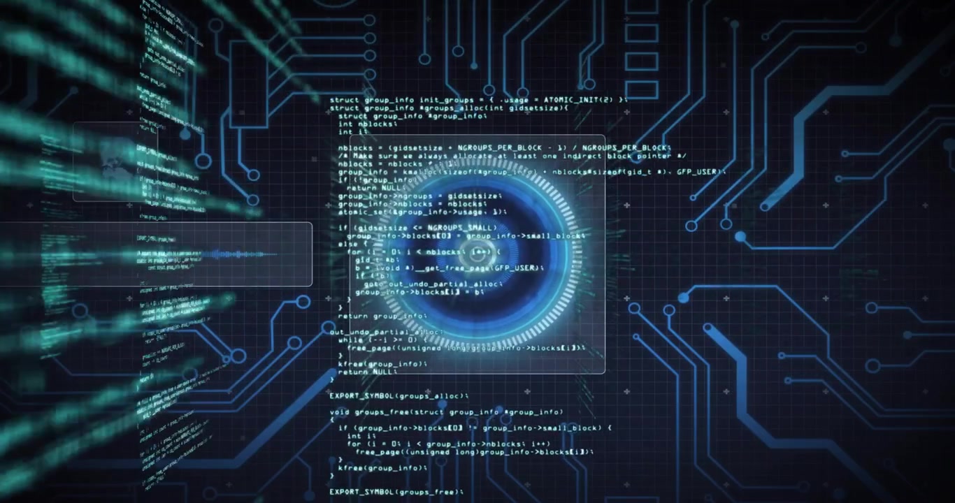 Bright beam sweeping across circle scanner causing code streams accelerating inward for scan cycle