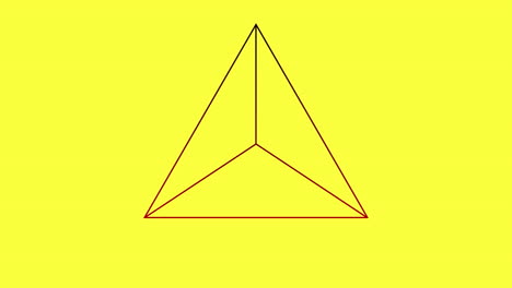 digital animation of triangle shapes design moving against yellow background