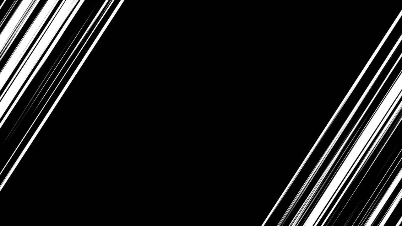Abstract White Diagonal Lines Moving on Black Background