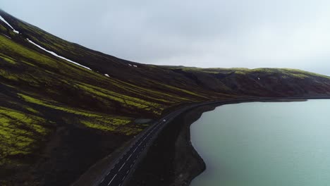 aerial view of a scenic road trip in iceland