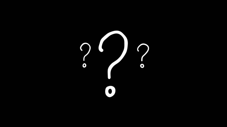 Three Animated Question Marks on Black Background