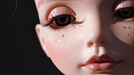 close-up of a doll face