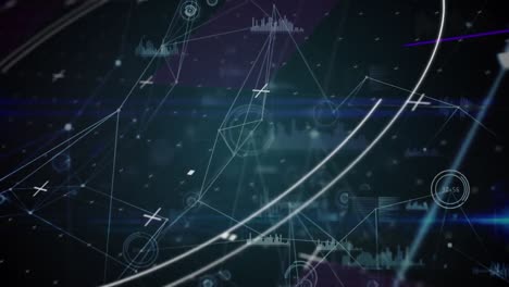 Animation-of-financial-data-processing-on-black-background