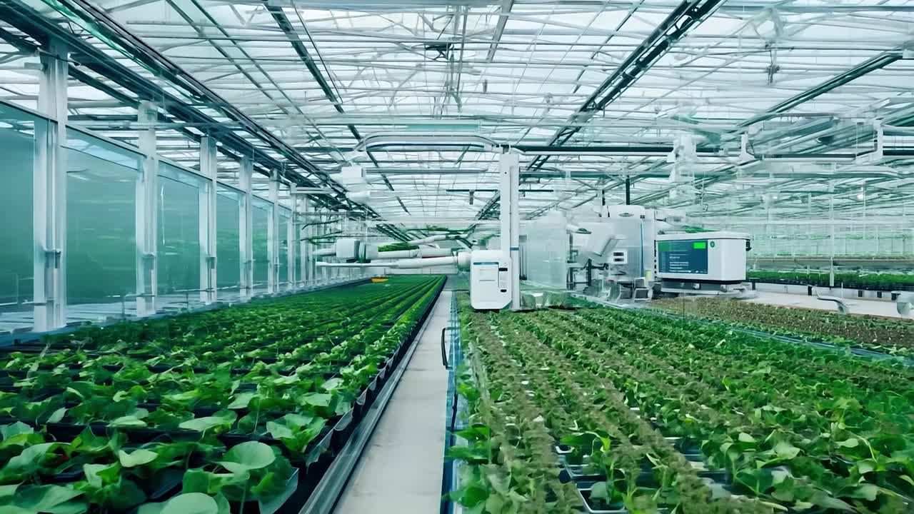 식물 줄을 가진 자동 온실