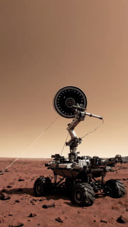 mars rover with sky crane