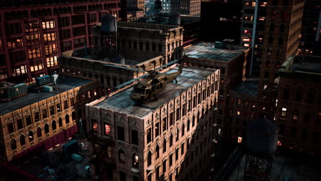 helicóptero militar en la ciudad de nueva york