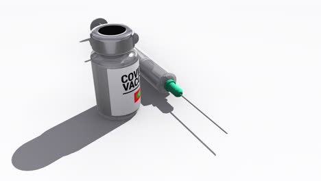 syringe and covid-19 vaccine bottle maldives