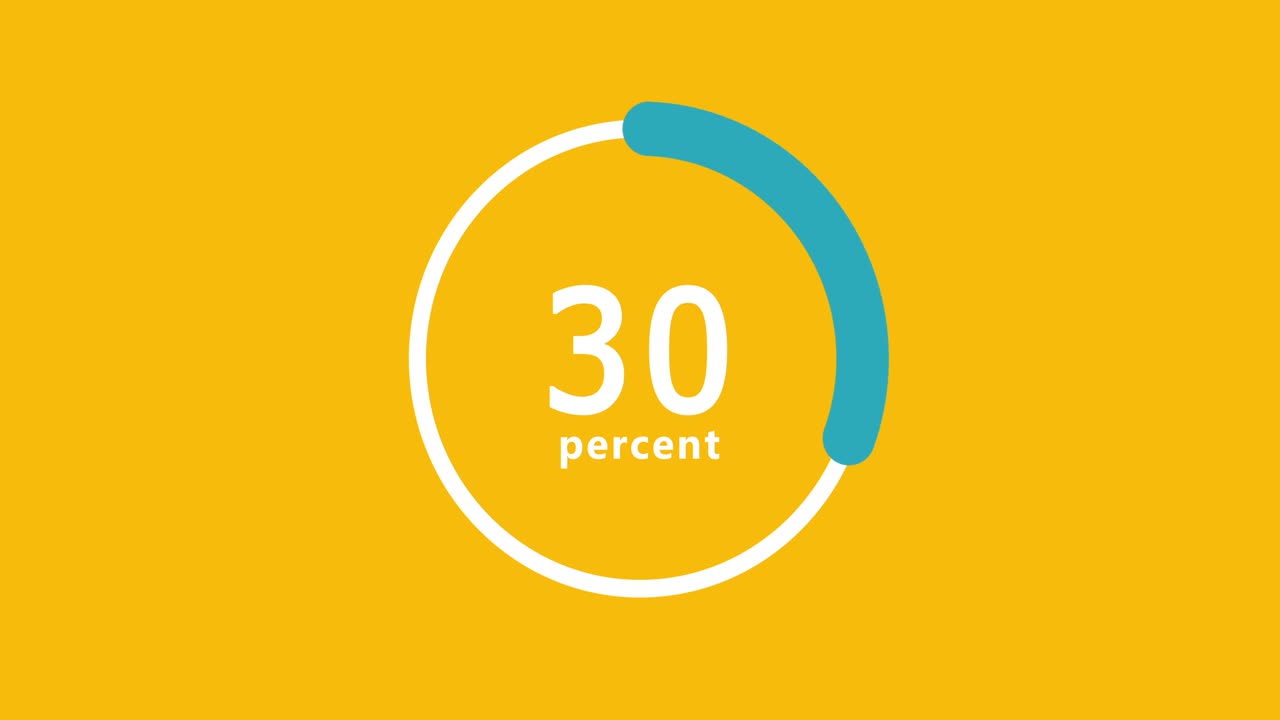 Abstract pie Chart with 50 percent element.