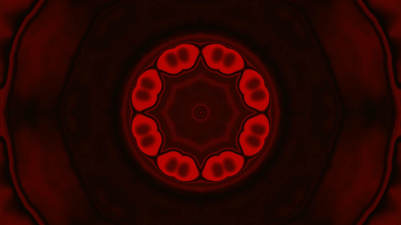 A tunnel effect with strong red colors. The motion creates a continuous pattern that moves smoothly in a rhythmic way, perfect for screensaver use