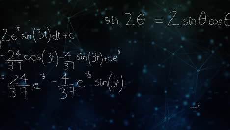 mathematical equations and asymmetrical lines