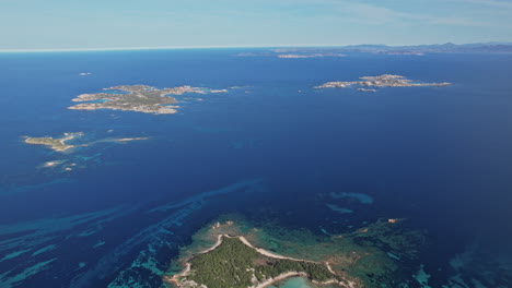 aerial view of corsica island in the ocean