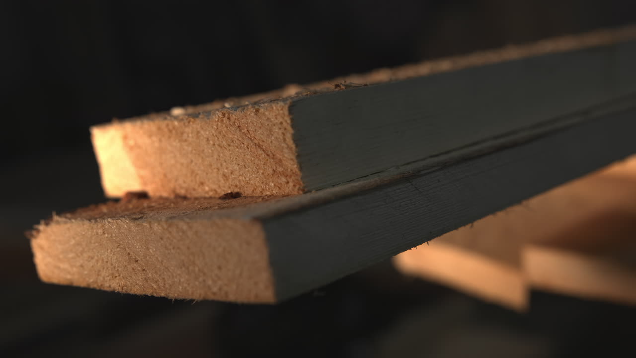Close-up of Stacked Lumber