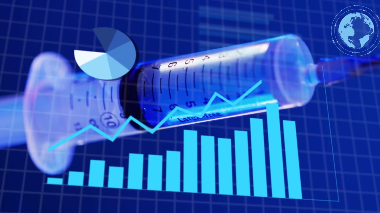 Text "DATEN ANALYSIEREN" erscheint, HUD-Einblendungen verschieben sich über einer Spritze, Daten werden gesammelt und angezeigt.